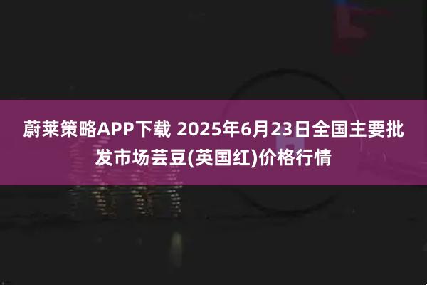 蔚莱策略APP下载 2025年6月23日全国主要批发市场芸豆(英国红)价格行情