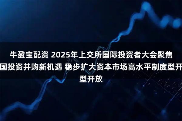 牛盈宝配资 2025年上交所国际投资者大会聚焦中国投资并购新机遇 稳步扩大资本市场高水平制度型开放